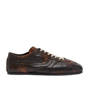 Dries Van Noten Brown Dustin Panelled Leather Sneakers