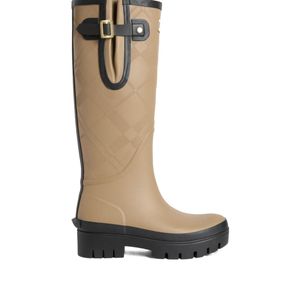 Barbour White Tall Rubber Rain Boot
