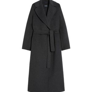 Max Mara Black 'S Poldo Belted Long-Sleeved Coat