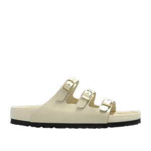 Birkenstock White Florida Triple-Buckle Slip-On Slides