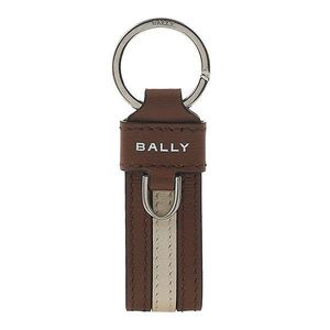 Bally Brown Suture Detail Key Chain for men