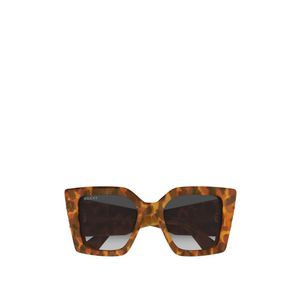 Gucci Leopard-Print Large Rectangular Sunglasses