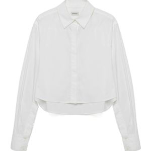 Jonathan Simkhai White Renata Cropped Shirt