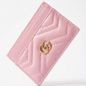 Gucci Pink Gg Marmont Card Case