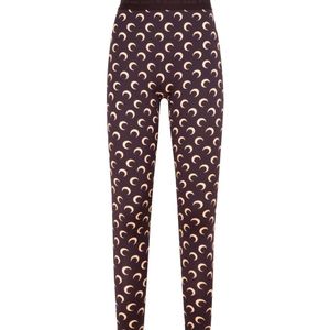 MARINE SERRE Red Stretch Printed Leggings