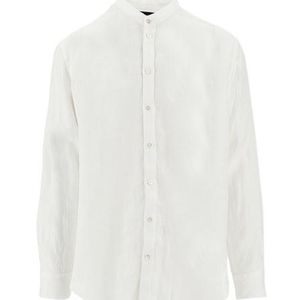 Emporio Armani White Button-Up Long-Sleeved Shirt for men