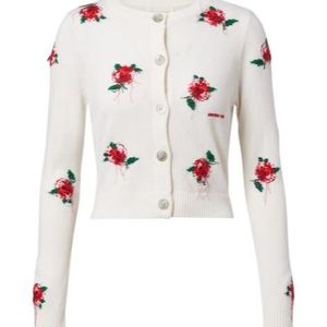 ShuShu/Tong White Long-Sleeved Knitted Cardigan