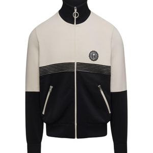 AMI White Ami De Coeur Striped Zipped Knit Cardigan for men