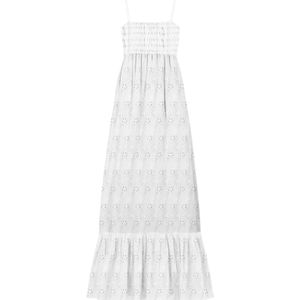 Mc2 Saint Barth White Square Neck Midi Dress