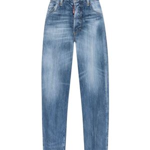 DSquared² Blue Logo Tag Cropped Jeans