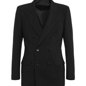 Tom Ford Black Dyllan Striped Wool Mohair Blazer for men