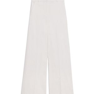 Theory White High-Waist Wide-Leg Pants