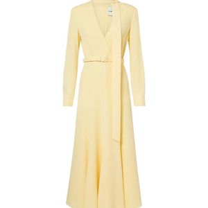 Roland Mouret Yellow Belted Cady Midi Dress