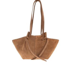 Yuzefi Brown Mochi Logo Printed Tote Bag