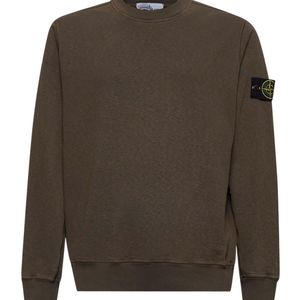 Stone Island Brown Compass-Badge Crewneck Sweatshirt for men