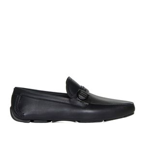 Ferragamo Black Push On Loafers for men