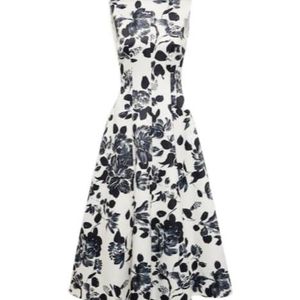 Emilia Wickstead White Mara Floral Twill Midi Dress