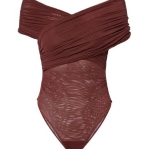 Sir Jacques Gathered Off-Shoulder Bodysuit