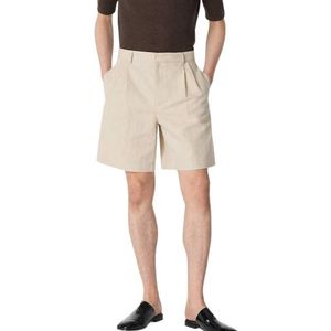 Bottega Veneta Natural Pleat Detailed Straight Leg Shorts for men