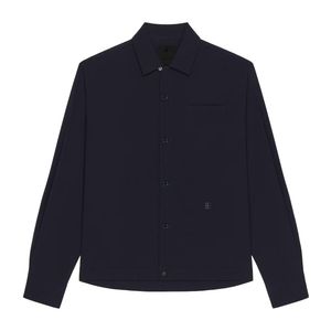 Givenchy Blue 4G Plaque Long-Sleeved Shirt for men