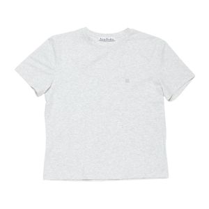 Acne White Logo-Plaque Short-Sleeve T-Shirt for men