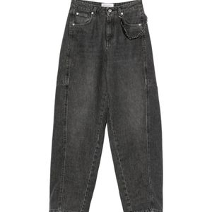 ERMANNO FIRENZE Grey Chain-Detail Denim Trousers