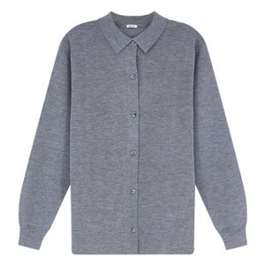 Aspesi Grey Button-Up Collar Cardigan