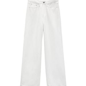 Rag & Bone White Featherweight Logan Wide-Leg Jeans