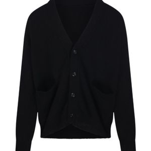 A PAPER KID Black Buttoned Patch-Pocket Cardigan for men