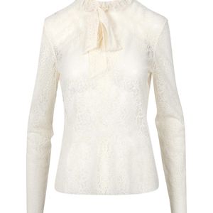 Philosophy Di Lorenzo Serafini White Bow Knot Embroidered Blouse