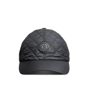 Moncler Grey Diamond-Quilted Baseball Cap for men