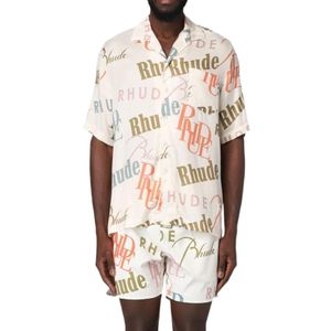 Rhude White Logo-Print Short-Sleeved Shirt for men