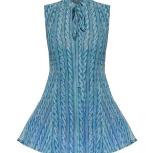 AVAVAV Blue Cable-Print Minidress