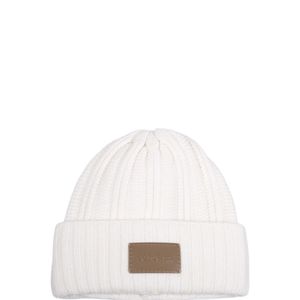 Max Mara White Macbeth Logo Patch Beanie