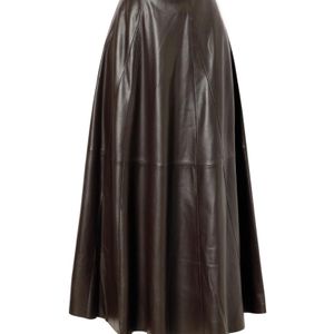 Arma Grey Eleni Paneled Leather Midi Skirt