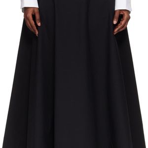 St. Agni Black Cotton Circle Hem Maxi Skirt