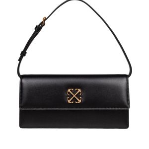 Off-White c/o Virgil Abloh Black Jitney 1.0 Folodover Top Shoulder Bag