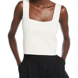 Weekend by Maxmara White Jacquard Viscose Crop Top