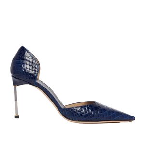 Tom Ford Blue Dorsay Embossed Pointed Toe Pumps