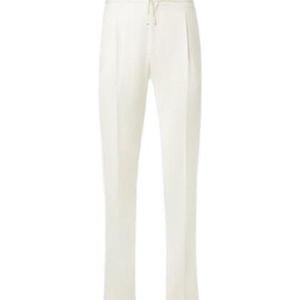 Lardini White Virgin Wool Tapered Pants for men