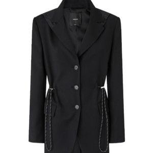 Pinko Black Drawstring Hooded Jacket