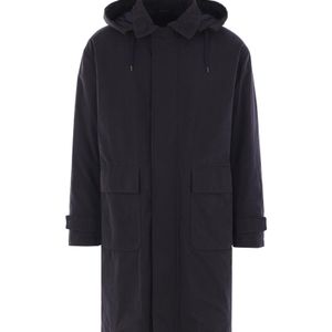 Herno Blue Hooded Down-Filled Coat for men