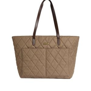 Barbour Brown Diamondquilted Tote Bag
