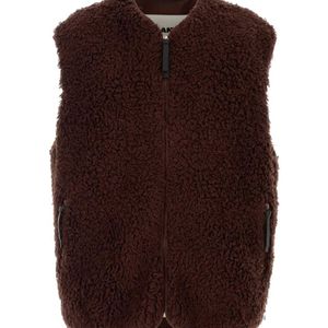 Jil Sander Brown Zip-Up Sleeveless Vest for men