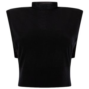 Sportmax Black Quatto Mock Neck Sleeveless Top