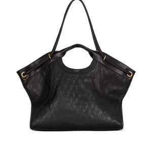 Balmain Black Logo Detailed Quilted Large Tote Bag