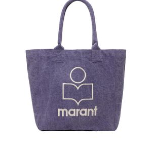 Isabel Marant Purple Yenky Logo Embroidered Tote Bag