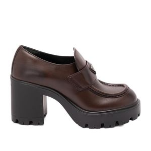 Prada Brown Round-Toe High Heels