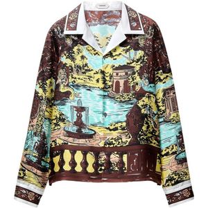 Versace Black Pattern-Printed Twill Slim Shirt for men