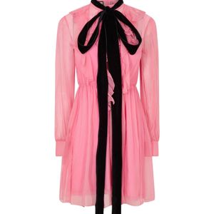 Gucci Pink Chiffon Mini Dress